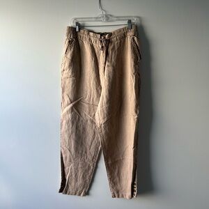 Nicole Miller tan linen pants